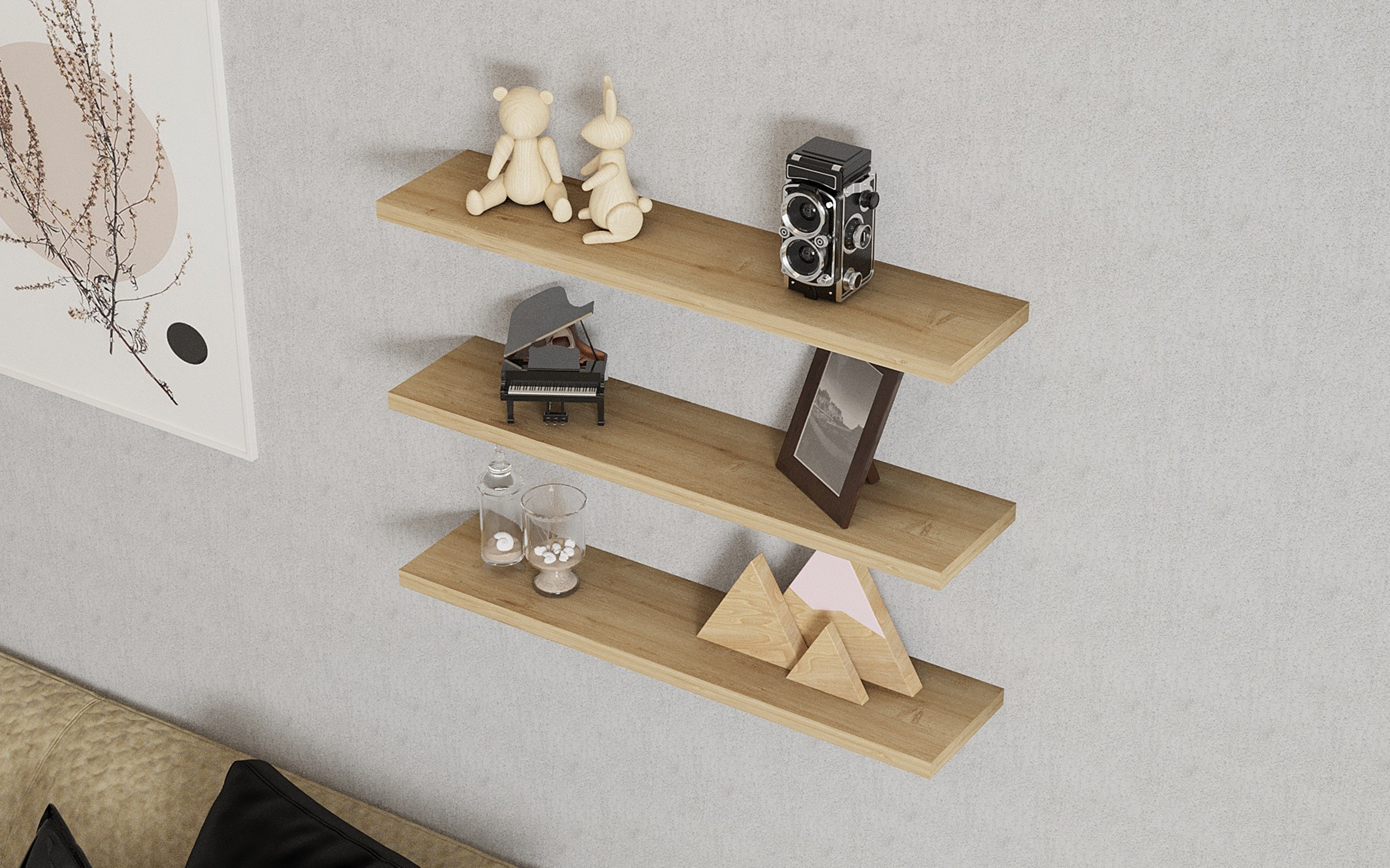 Etajera Boca, stejar safir  2